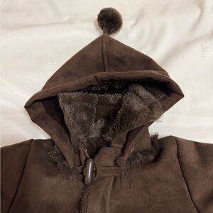 Brown Hooded Baby Snowsuit, 0-6mos